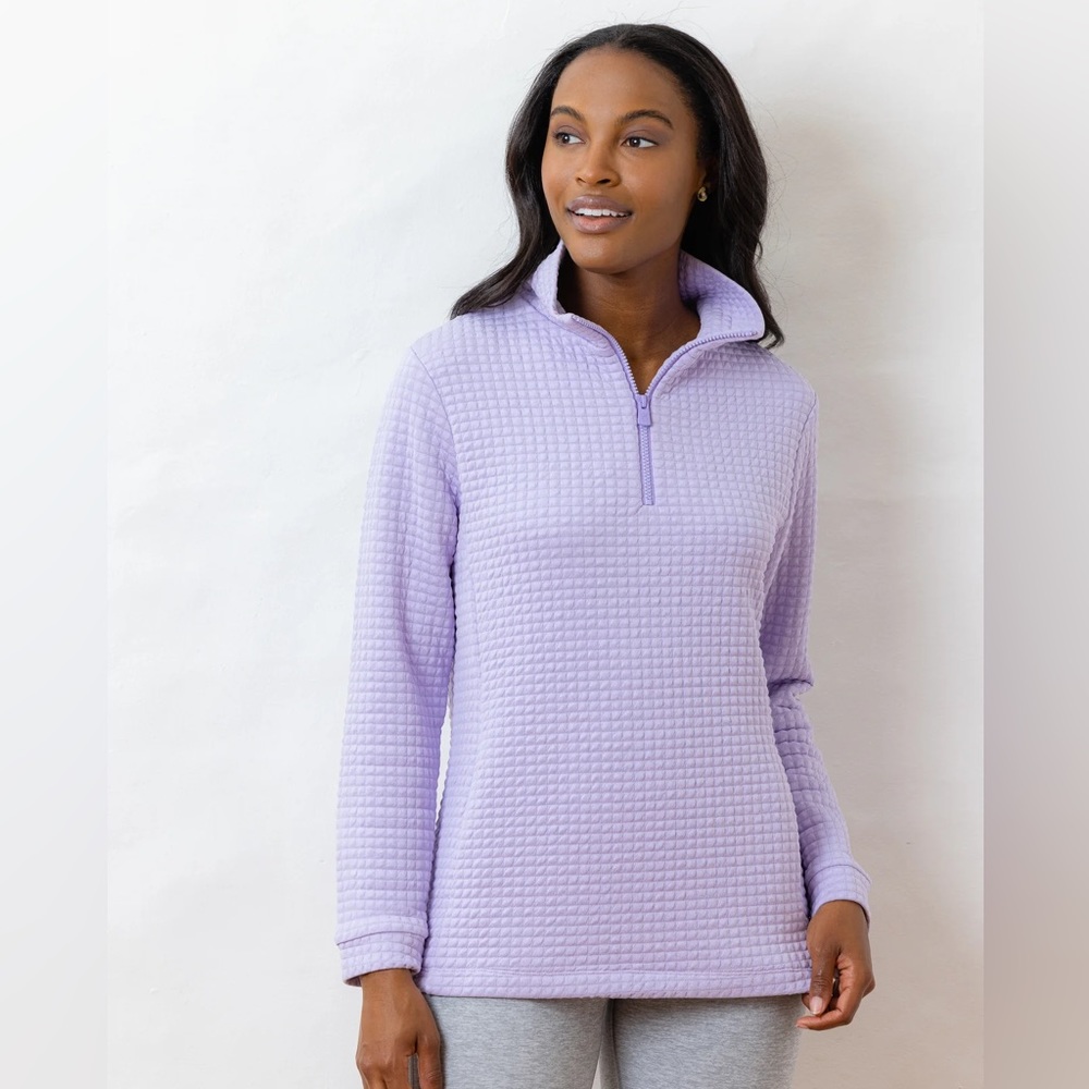 Dudley Stephens Pocomo Pullover in Waffle Jersey in Lavender